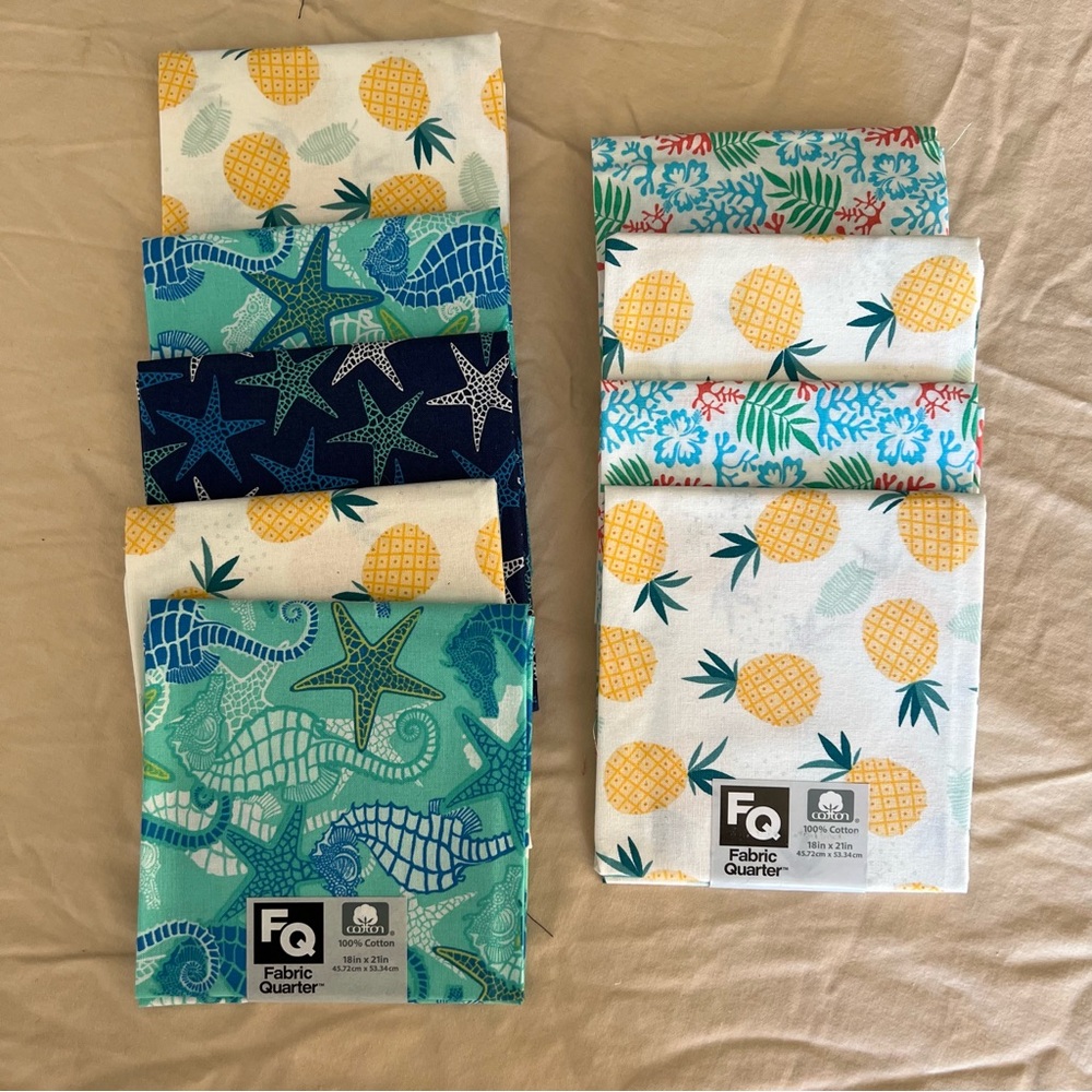 Fabric Quarter Tropical Print Cotton Fabric Bundle
